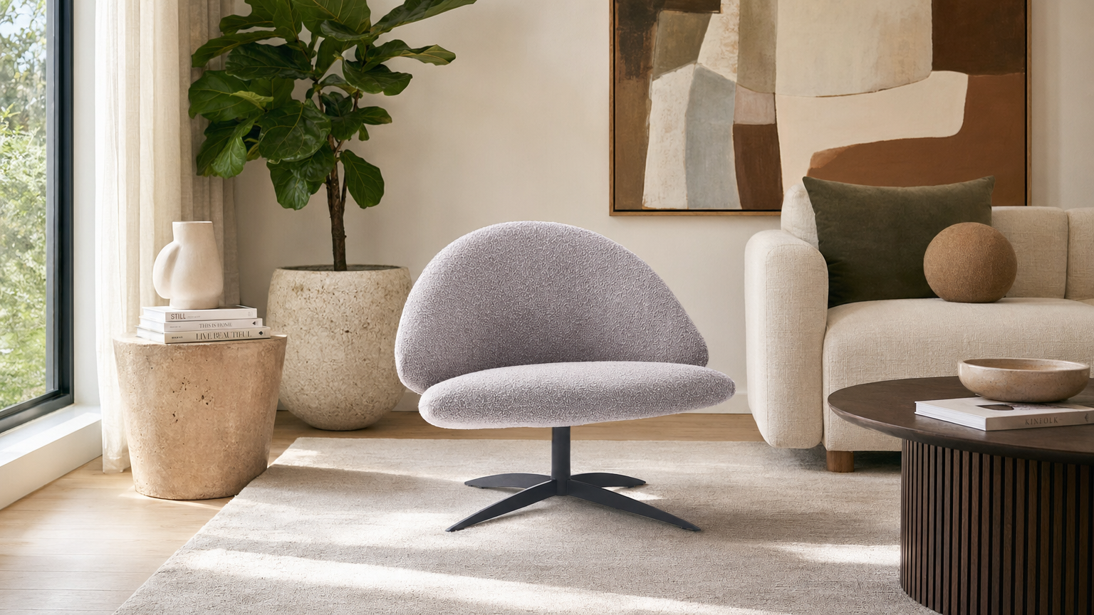 Pearl Dome Swivel Chair - lifestyle view by FOBOO