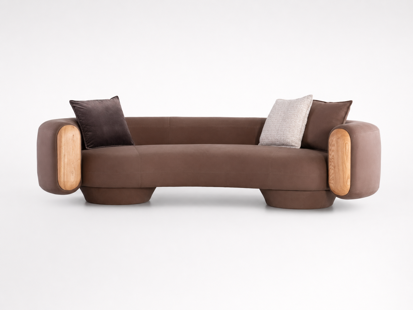 Cocoa Nubuck Sculptural Sofa - FOBOO designer furniture