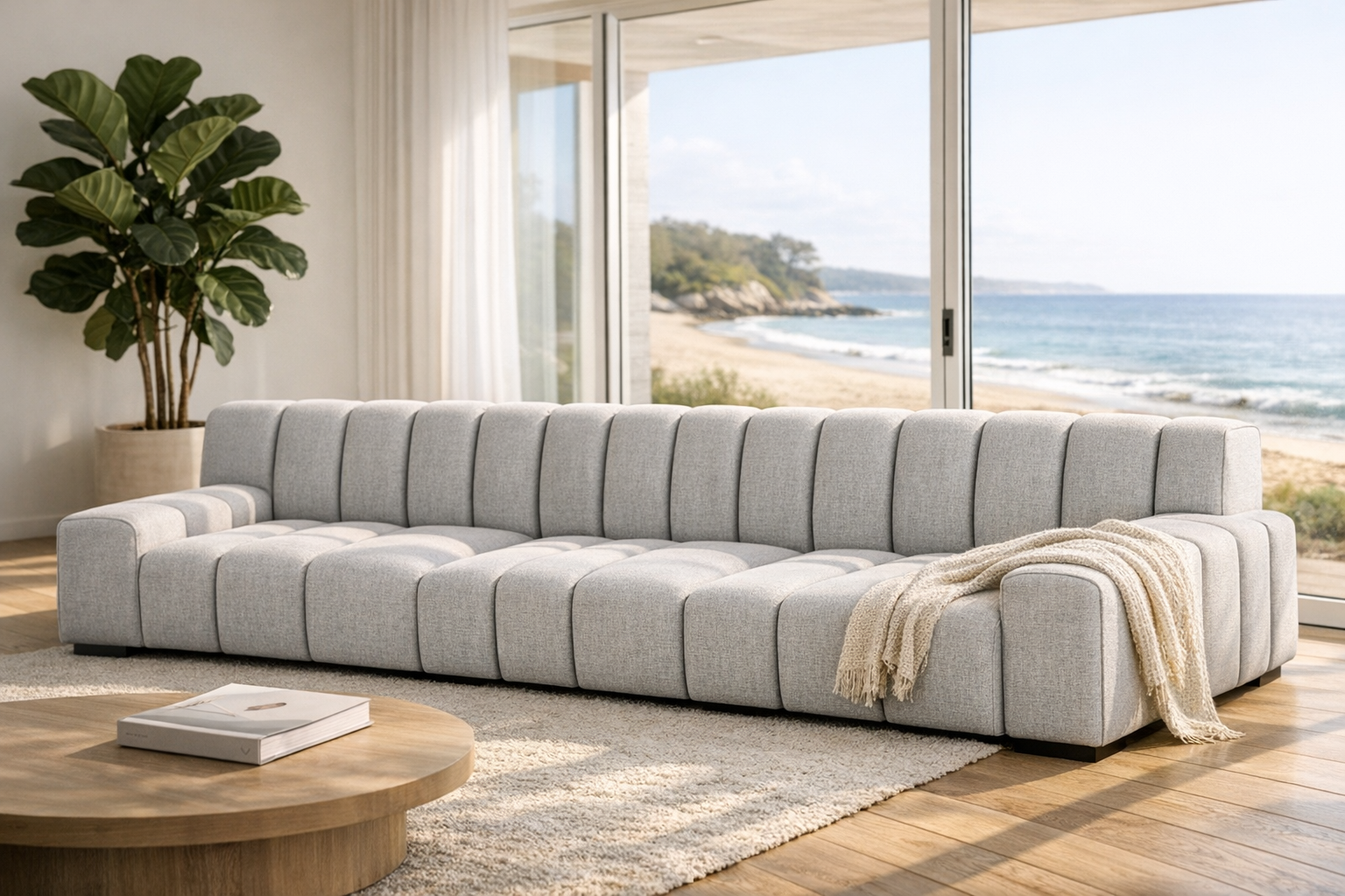 Piano Key Sectional Sofa - lifestyle view by FOBOO