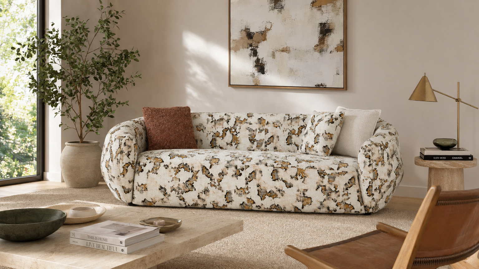 Abstract Splash Art Sofa - lifestyle view by FOBOO