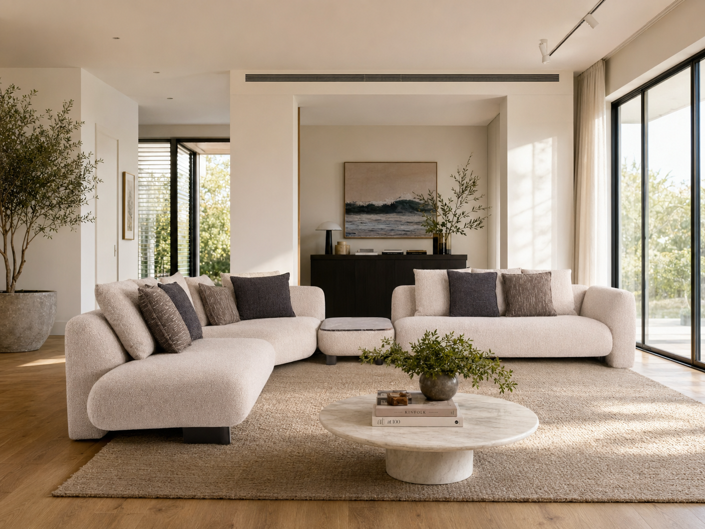 Barley Boucle Modular Sofa Set - lifestyle view by FOBOO