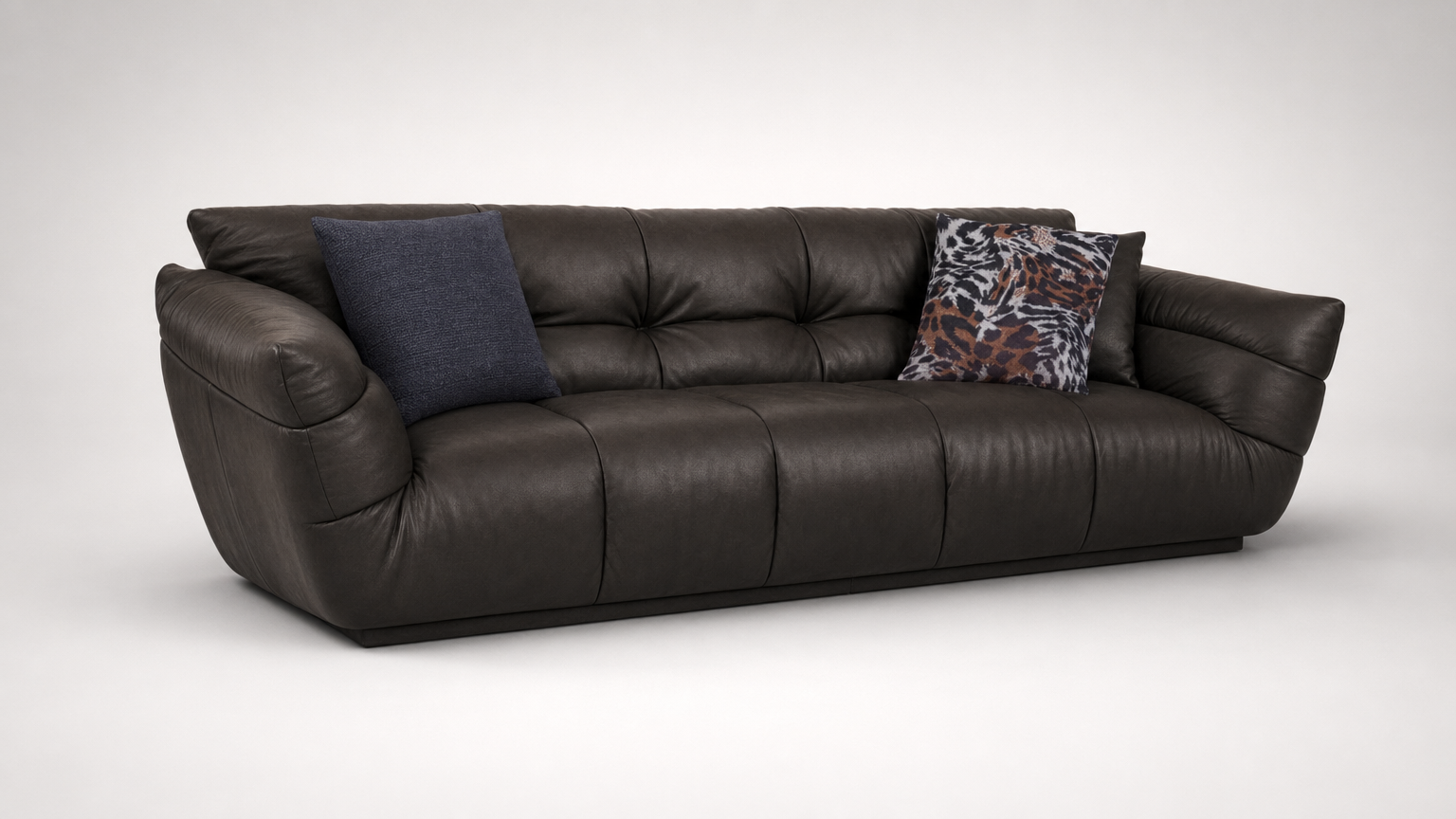 Espresso Nubuck Grand Sofa - FOBOO designer furniture