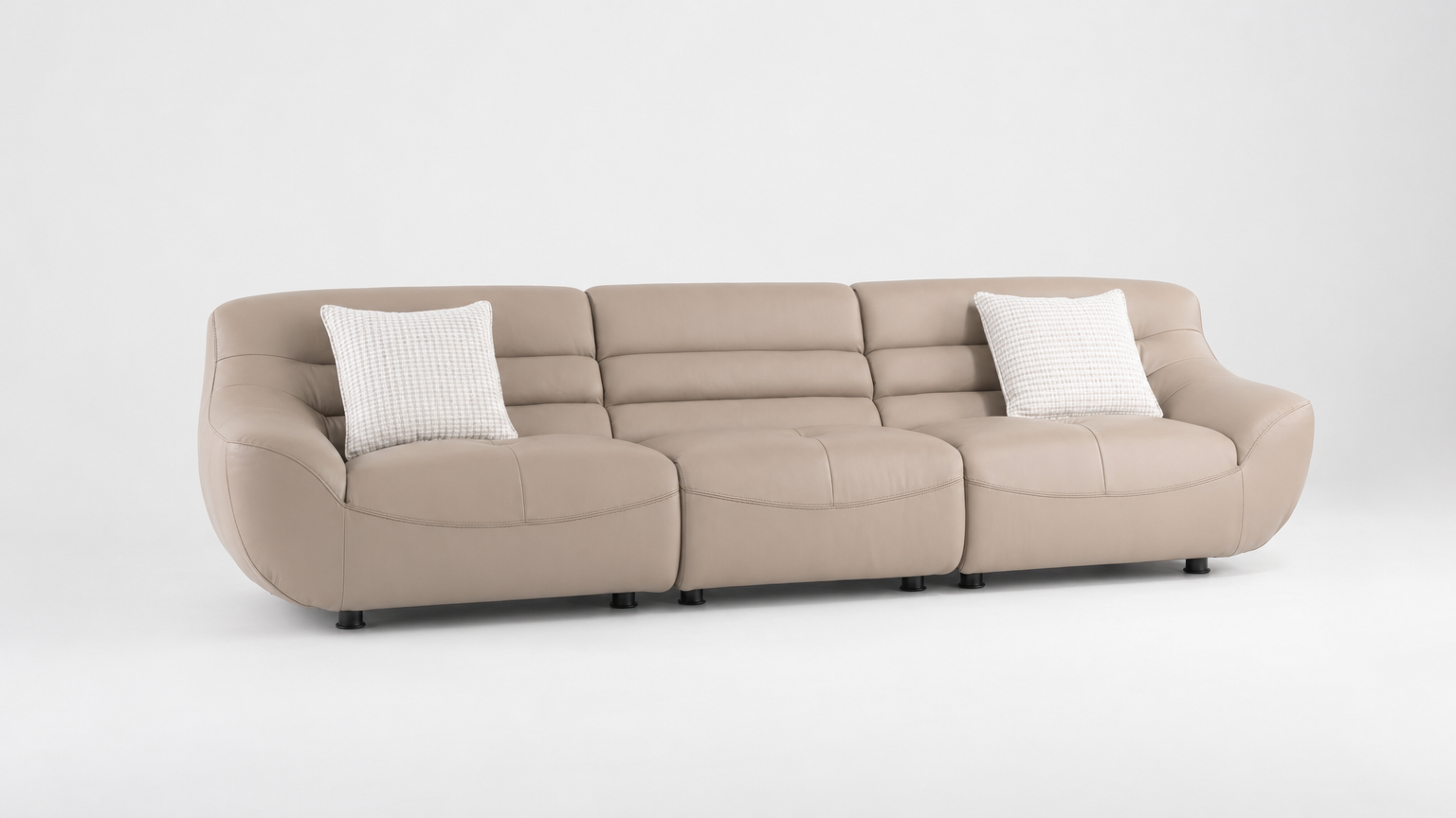 Blush Bubble Leather Sofa - FOBOO designer furniture
