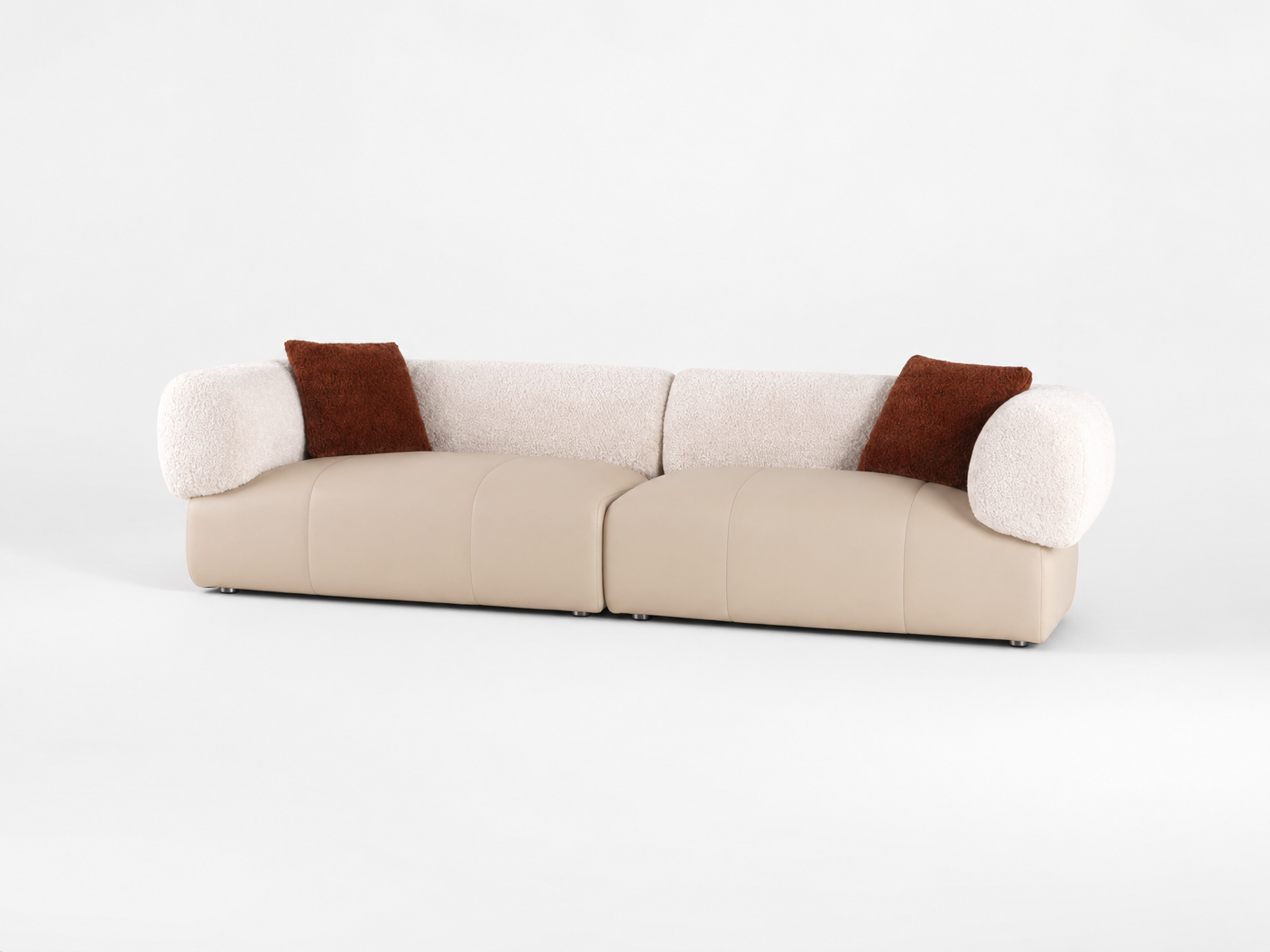 Ivory Duo-Texture Sofa - FOBOO designer furniture