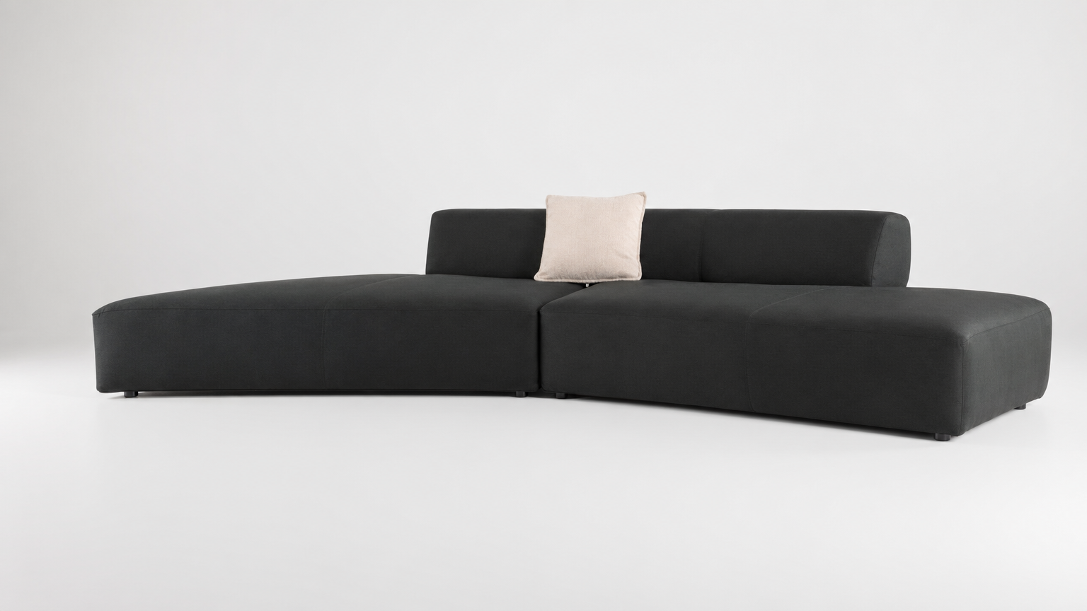 Charcoal Asymmetric Sectional - FOBOO designer furniture