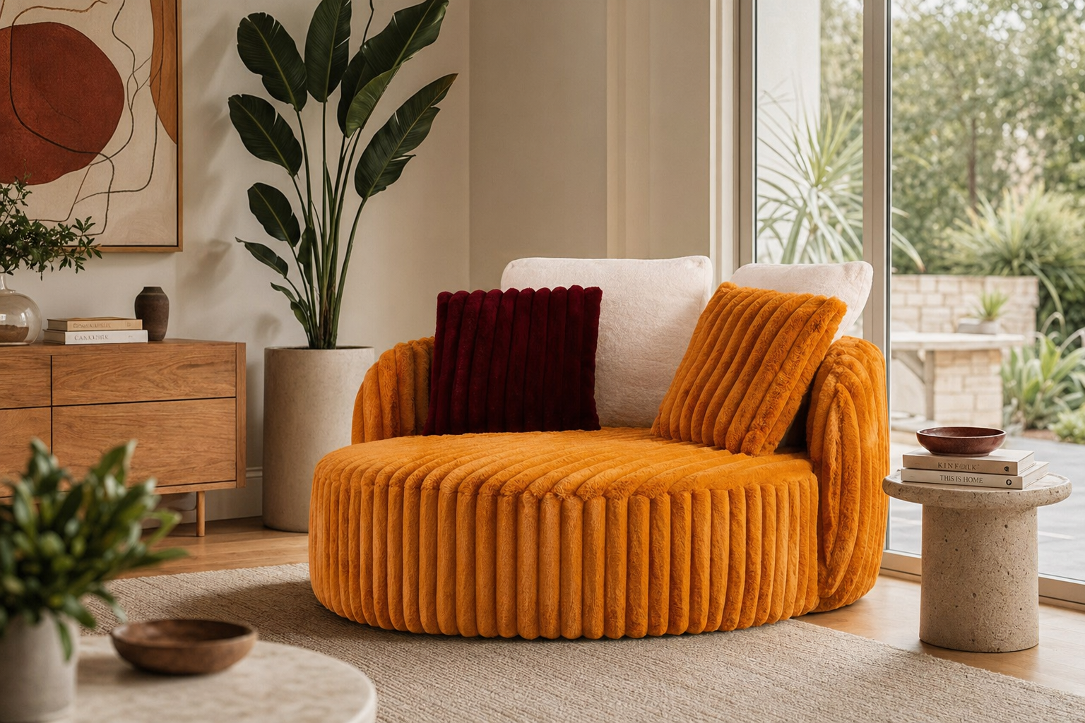 Amber Orbit Swivel Chair - lifestyle view by FOBOO