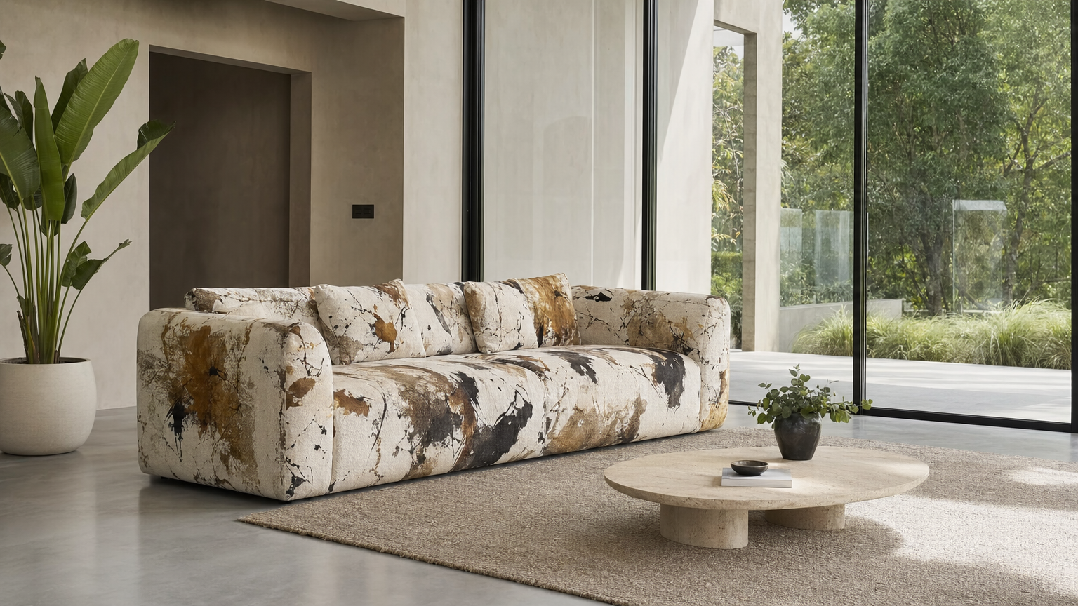 Abstract Splash Art Sofa - lifestyle view by FOBOO