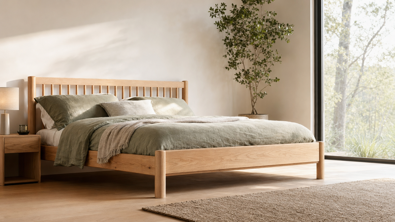 Archini Living Pine Bed - lifestyle view by FOBOO