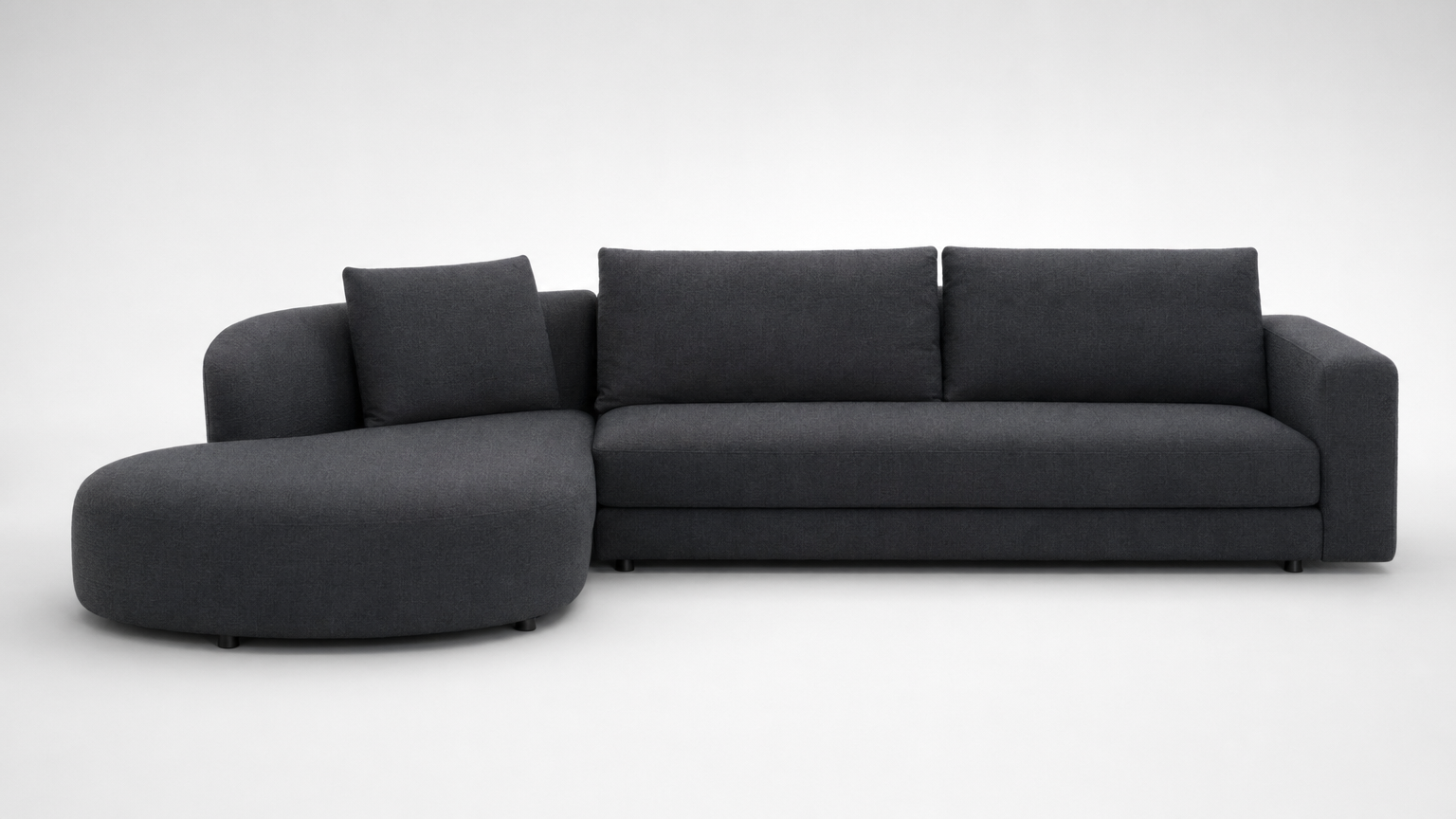 Charcoal Asymmetric Sectional - FOBOO designer furniture