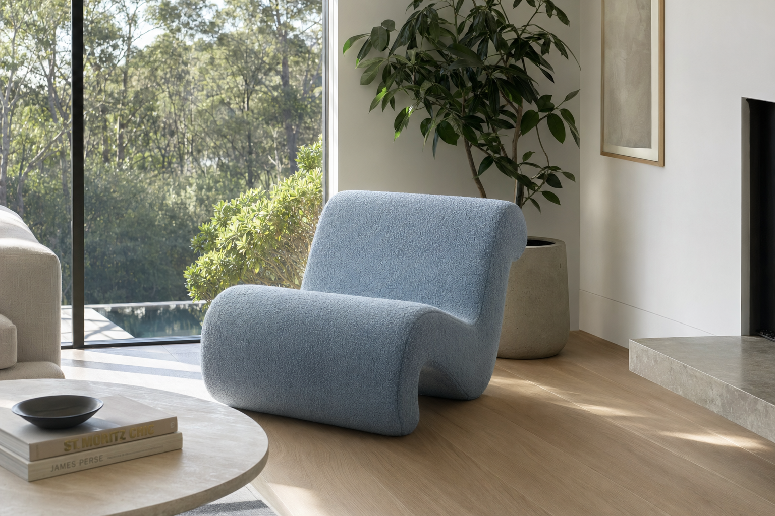 Cloud Wave Lounge Chair - lifestyle view by FOBOO