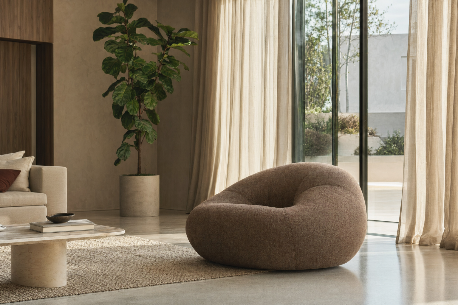 Cocoon Blob Lounge Chair - lifestyle view by FOBOO
