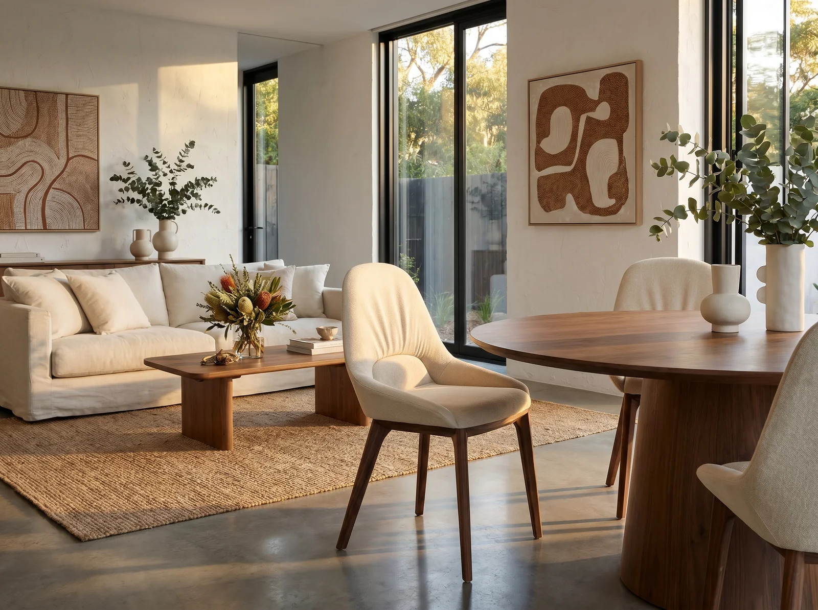 The Archini Living Dumpling Dining Chair - styled in living space