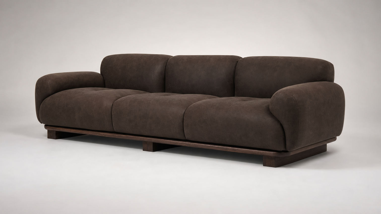 Espresso Nubuck Grand Sofa - FOBOO designer furniture