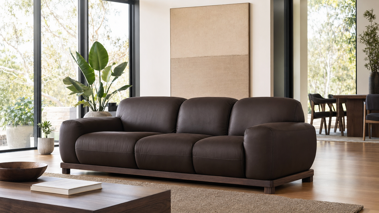 Espresso Nubuck Grand Sofa - lifestyle view by FOBOO