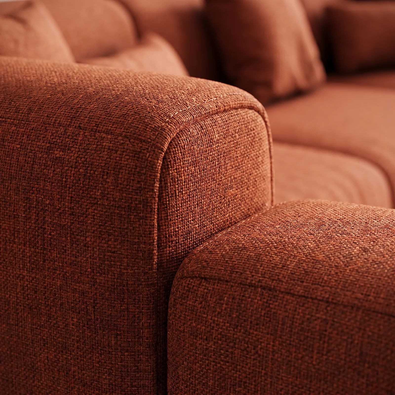 The Archini Living Honeypot Sofa - material and finish detail