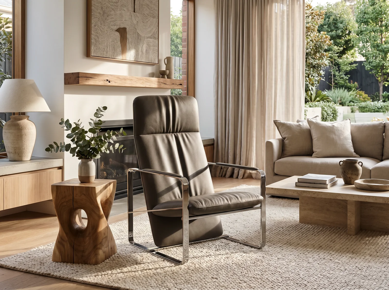 The Archini Living Kite Lounge Chair - styled in living space