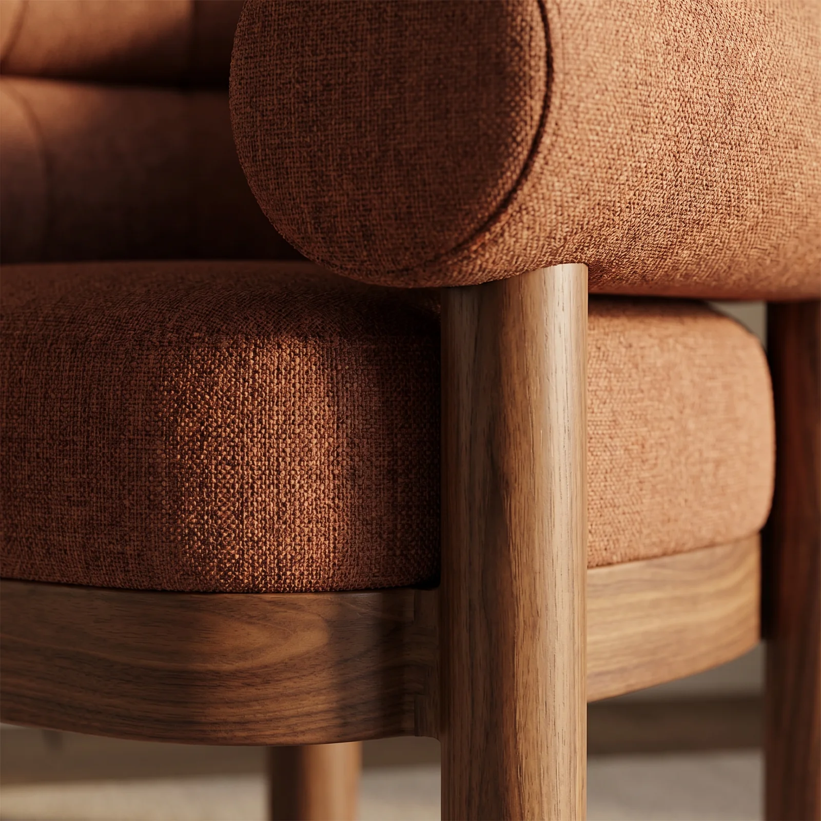 The Archini Living Koji Armchair - material and finish detail