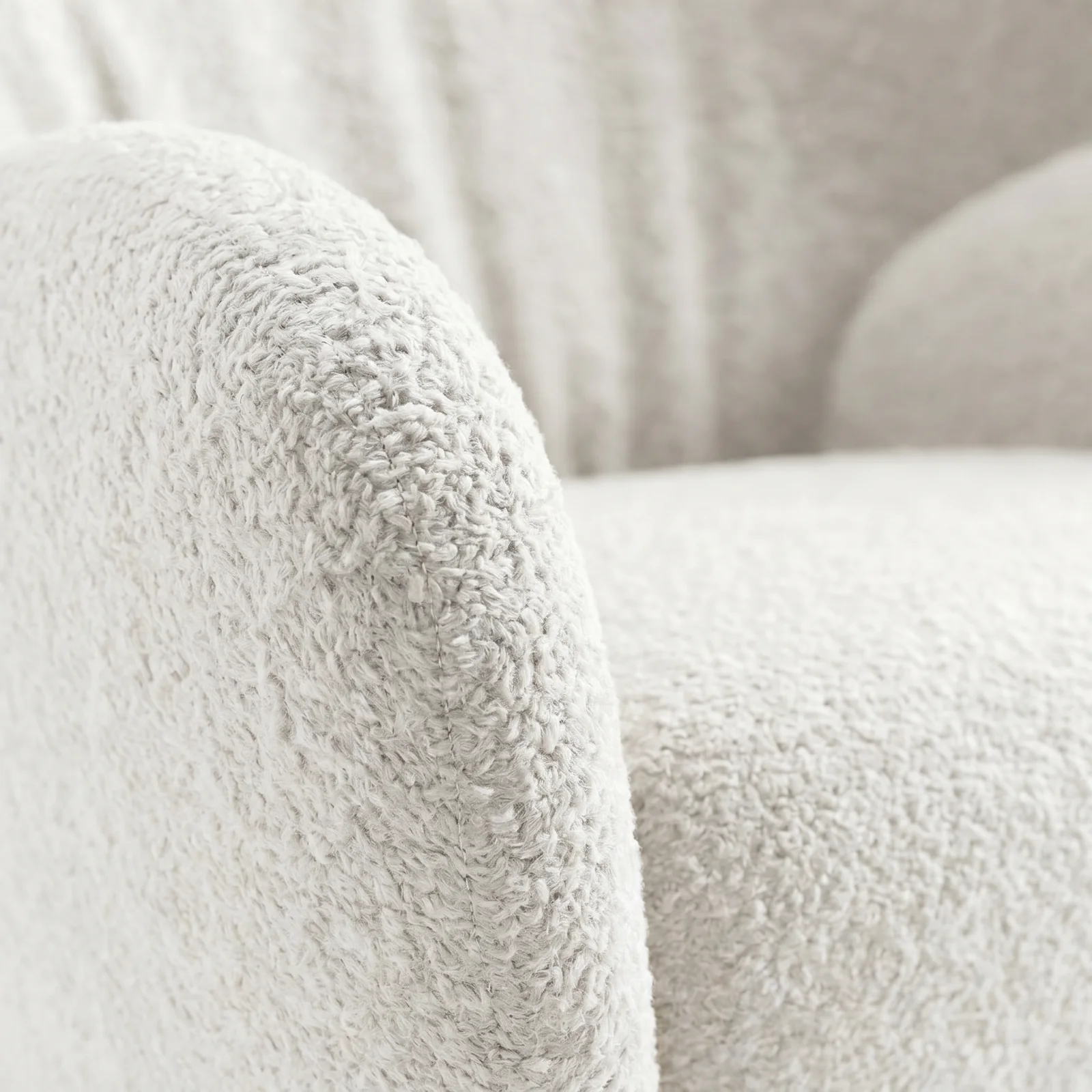 The Archini Living Lamb Armchair - material and finish detail