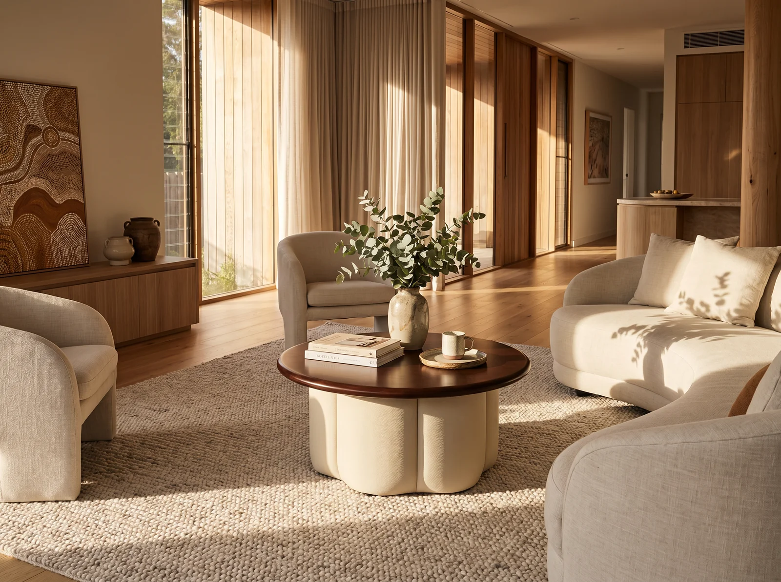 The Archini Living Mushroom Coffee Table - styled in living space