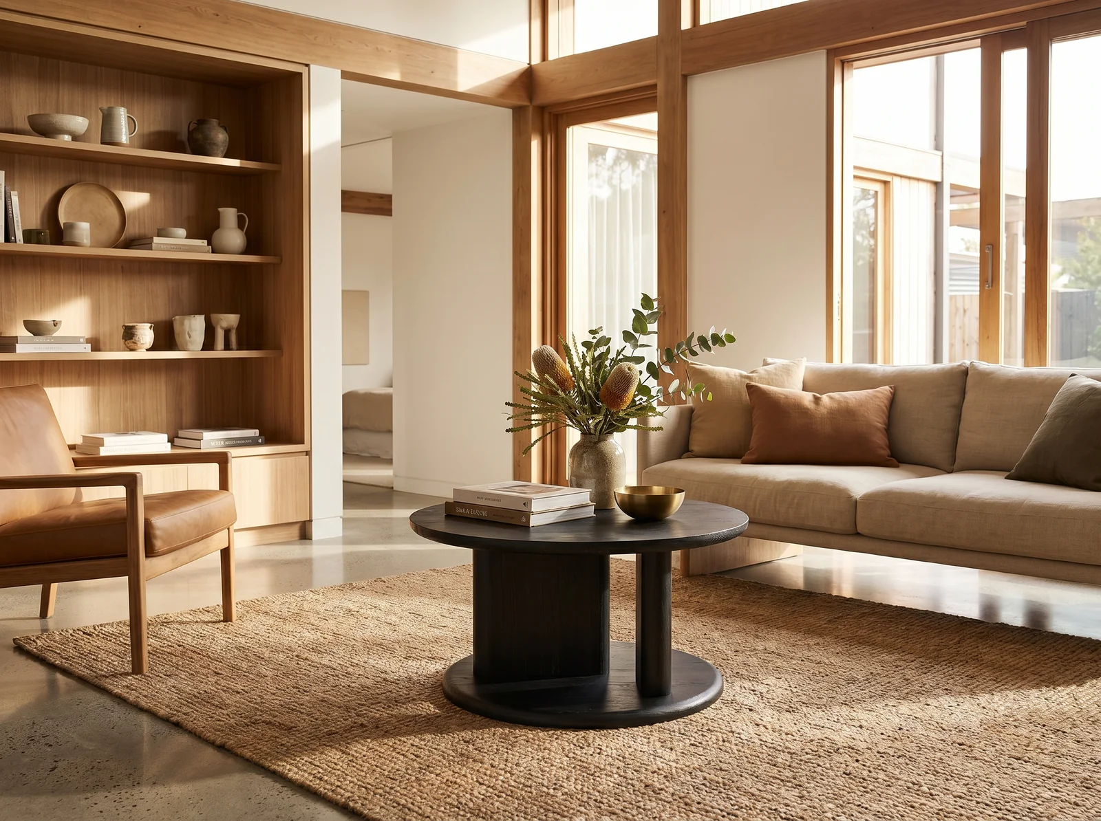 The Archini Living Numerator Coffee Table - styled in living space