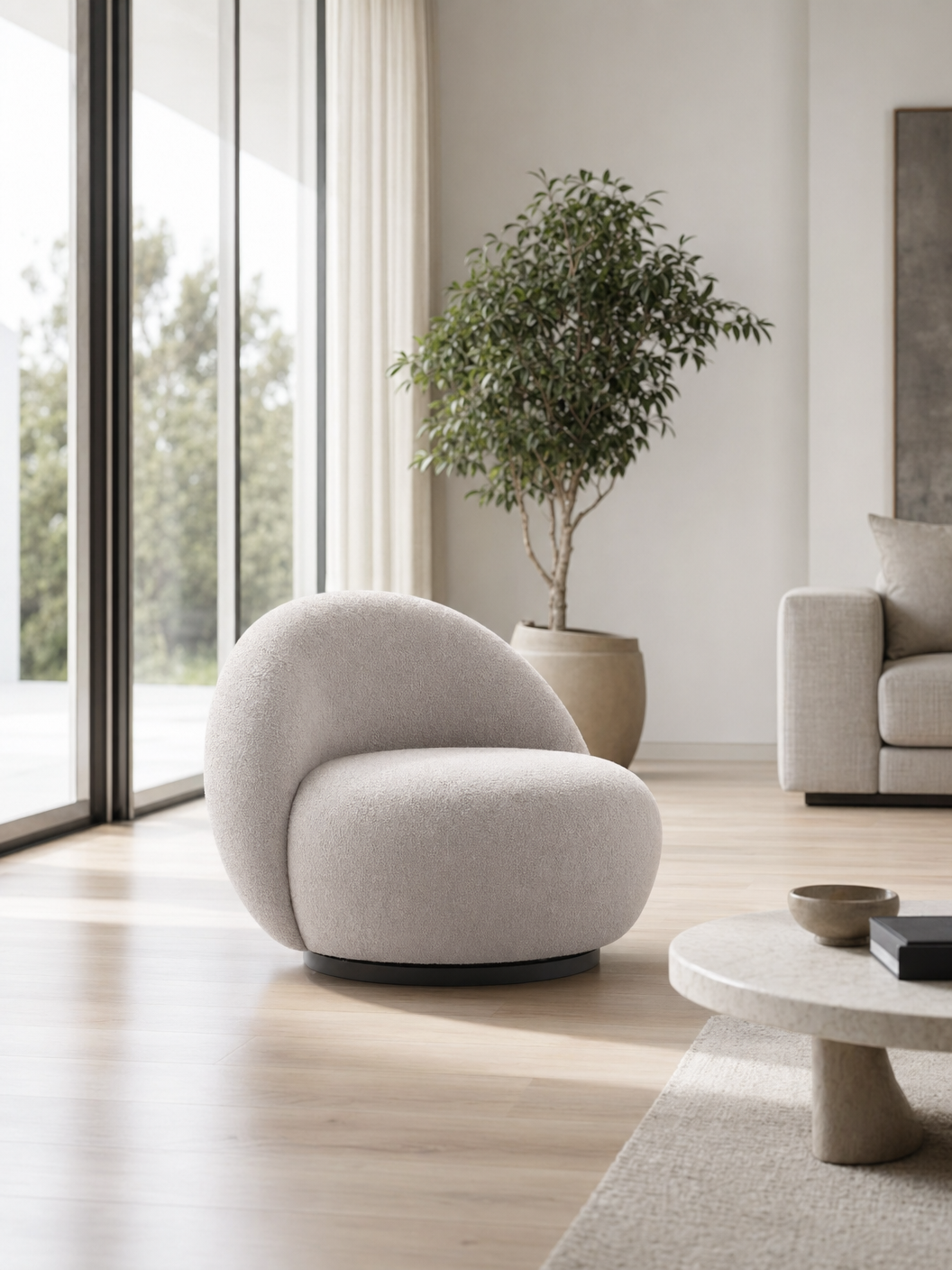 Pearl Dome Swivel Chair - lifestyle view by FOBOO