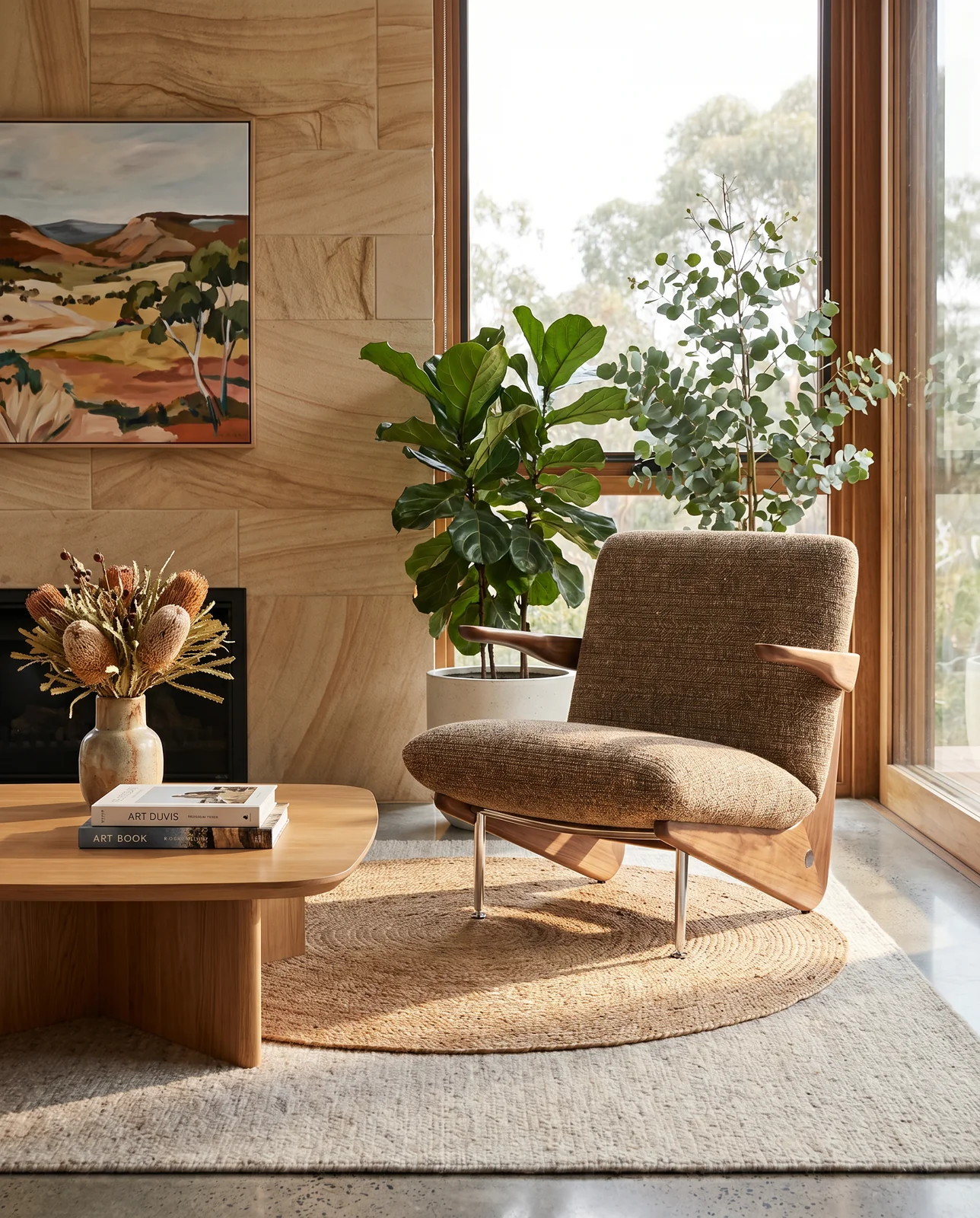 The Archini Living Ribbon Armchair - styled in living space