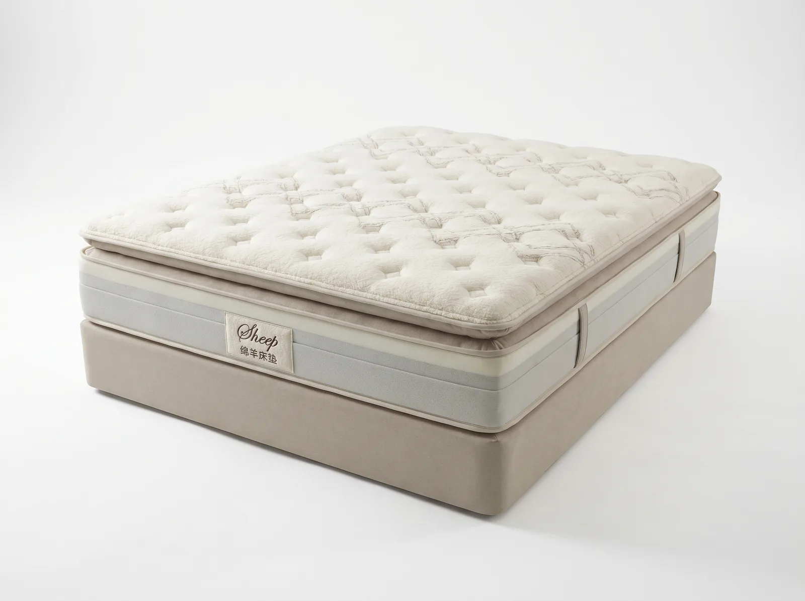 The Archini Living Sheep Mattress - front view on white background