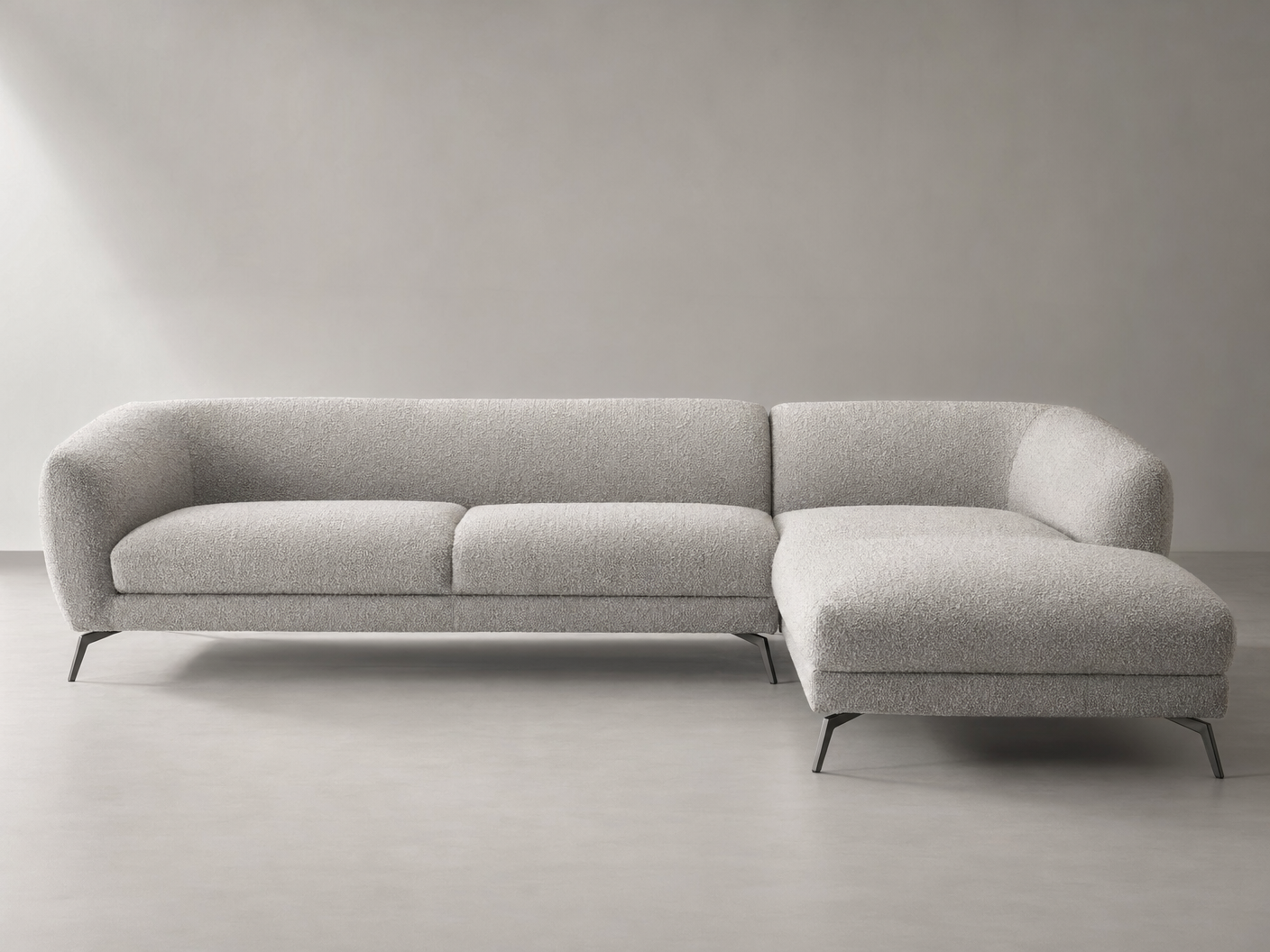Silver Cloud Boucle Sectional - FOBOO designer furniture
